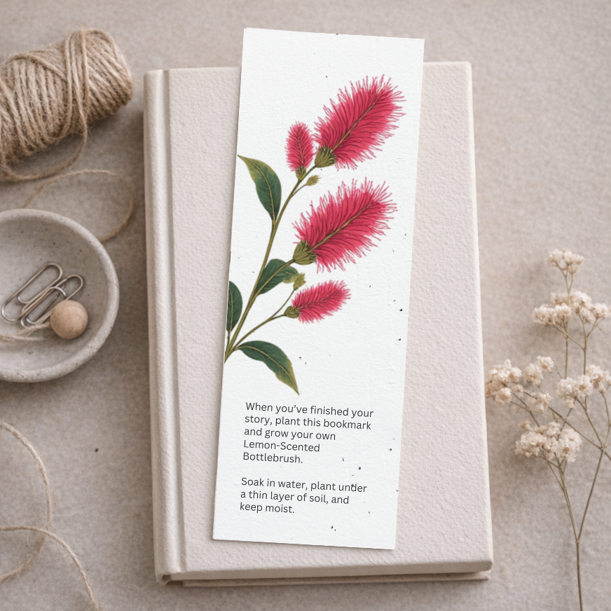 Lemon-Scented Bottlebrush Plantable Bookmark (MOQ 100)