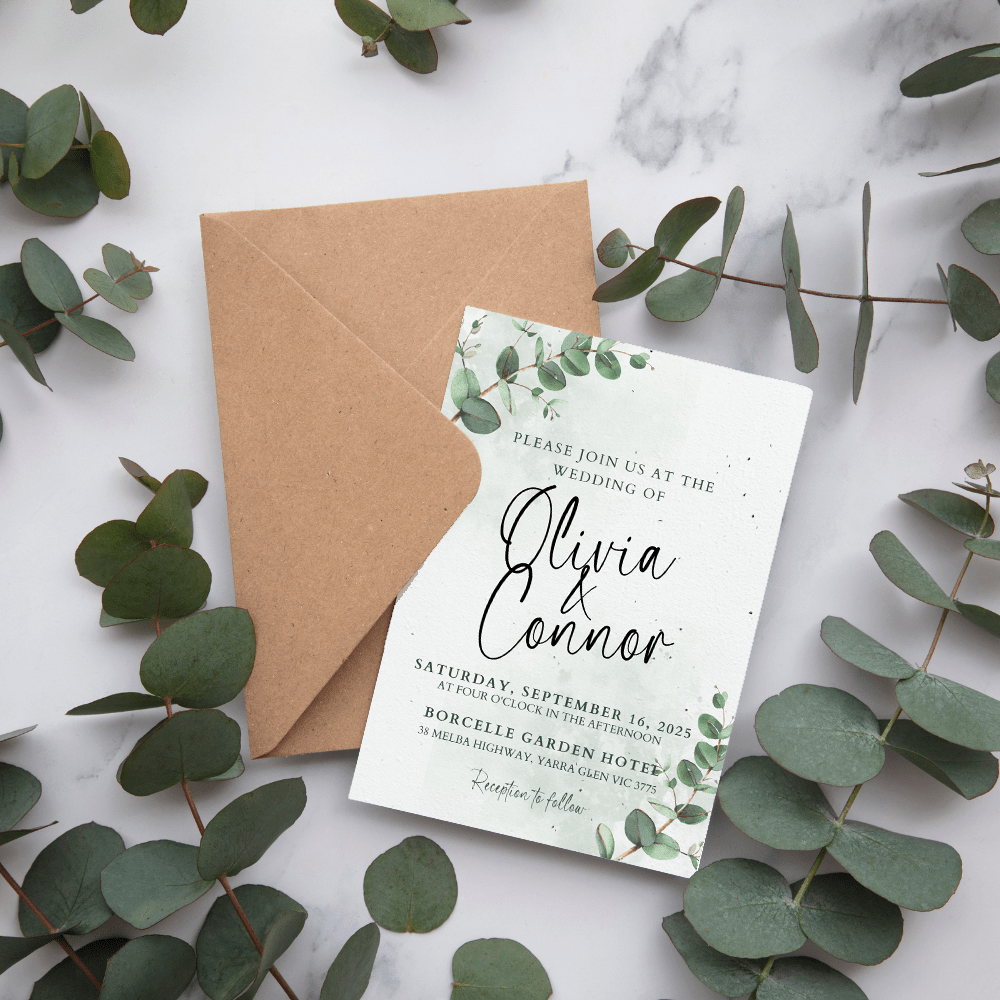 Botanical Garden Plantable Wedding Invitation | A5 Seed Paper 🌿💍 - Plantacard